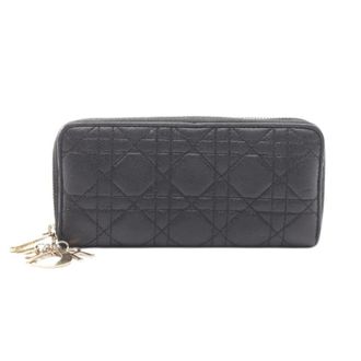 Dior Pre-owned Wallets, female, Black, Size: ONE SIZE Pre-owned Lady Dior Leather Long Wallet