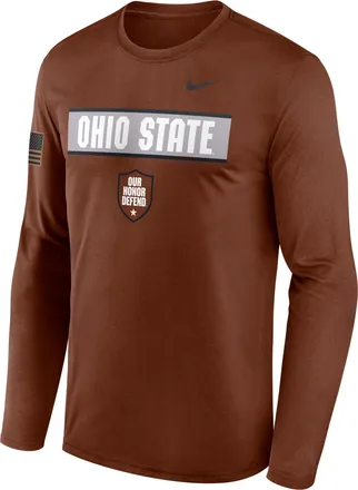 Nike Ohio State Courtside Nike Mens Dri-FIT College Long-Sleeve T-Shirt in Brown | 02TJ2GYOHD-VZG