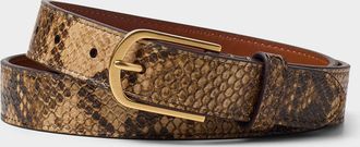 Lauren Ralph Lauren Womens Snakeskin-pattern leather thin belt