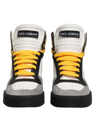 Dolce & Gabbana Logo-Strap Leather High-Top Sneaker - Multicolor