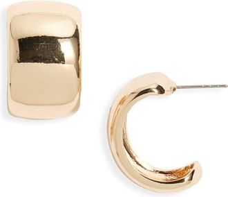 Open Edit Band Huggie Hoop Earrings in Gold at Nordstrom