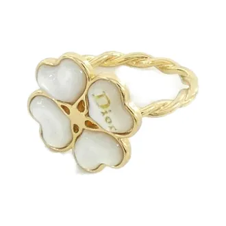 Dior Gold White Band Ring (Pre-Owned)