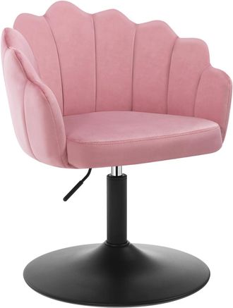 Woltu Woltu Taburete De Cocina Giratorio Y Ajustable Con Respaldo - Rosa