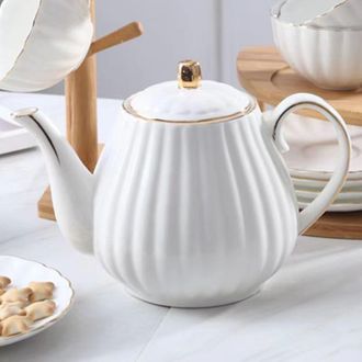 OEM Cafetera, Tetera Europea, Dispensador De Caf&eacute;, Dep&oacute;sito De Agua, Utensilios Para El T&eacute; De La Tarde, Soporte Para Caf&eacute; De Cer&aacute;mica Blanca, 800 Ml