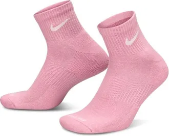 Nike Mens 6 Pack Dri-FIT Plus Quarter Socks - Elemental Pink/Sail