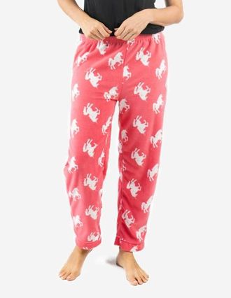 Leveret Womens Fleece Holiday Pajama Pants in Unicorn Pink at Nordstrom, Size X-Large
