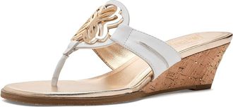 Lilly Pulitzer The Lilly Wedge Womens Wedge Shoes Resort White : 8.5 M, Leather