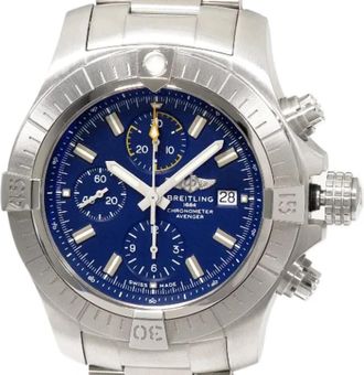 Breitling Pre-owned Avenger A13317 Automatic Watch - Heren - Vintage Horloges - Blauw - ONE Size - Vintage