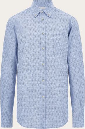 Ferragamo Men Ferragamo Monogram shirt Blue