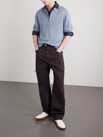 Officine G&eacute;n&eacute;rale Bene Merino Wool Half-Zip Polo Shirt