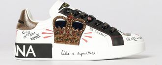 Dolce & Gabbana Sneakers Portofino Dolce & Gabbana in pelle con applicazioni e slogan