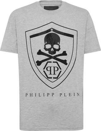 Philipp Plein T-shirt Ronde Hals - Heren - T-shirts - Grijs - 3XL - Katoen - Tops