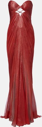 Maria Lucia Hohan Rachel draped silk muslin bustier gown