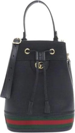 Gucci Pre-owned Bucket Bags, female, Black, Size: ONE SIZE Pre-owned Ophidia Handbag