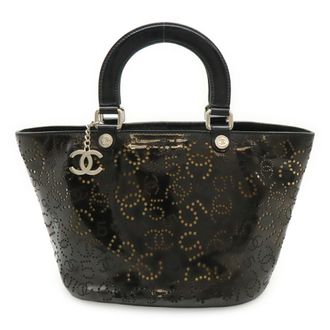 Chanel Black Leather Handbag Tote Bag (Pre-Owned)