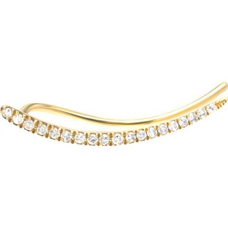 Zoe Lev Jewelry Single Diamond Ear Crawler in Yellow Gold at Nordstrom