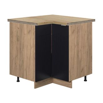 Vicco Armario De Esquina Fame-line, Rayas Negras, 80.5 Cm, Et Roble