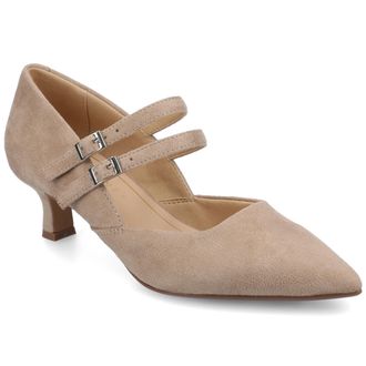 Journee Collection Womens Carnation Medium and Wide Width Kitten Heel Mary Jane Pumps
