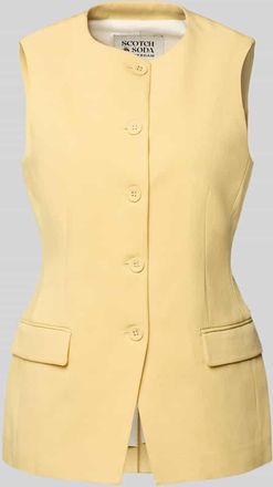 Scotch & Soda Weste aus Lyocell-Baumwoll-Mix mit Pattentaschen in Hellgelb, Gr&ouml;&szlig;e XL