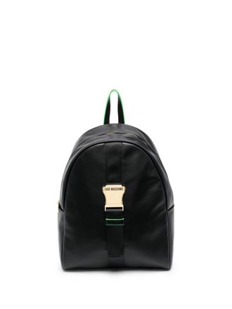 Love Moschino logo-buckle backpack - women - Polyurethane - OS - Black