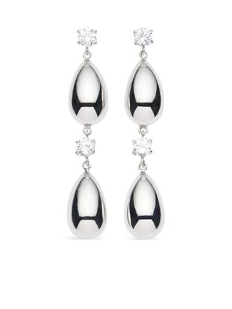 Magda Butrym teardrop embellished stud earrings - Zilver