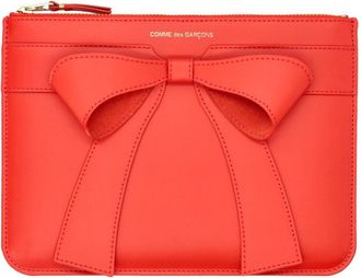 Comme Des Gar&ccedil;ons Structured Bow Detail Red Pouch