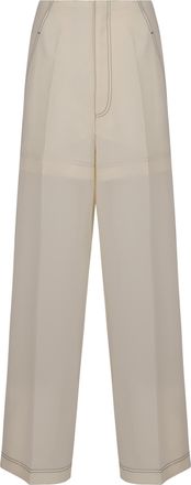 Philosophy di Lorenzo Serafini Womens Cotton Blend Trousers - Ivory - Size EU 40 (Womens)