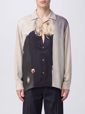 Undercover Graphic Print Rayon Cuban Collar Shirt