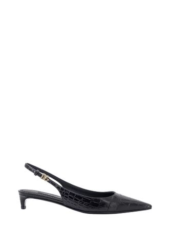 Dolce & Gabbana Croco Print Leather Slingback-Donna