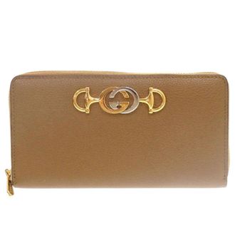 Gucci Brown Leather Long Wallet (Bi-Fold) (Pre-Owned)