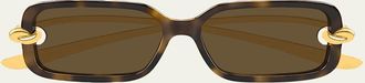 Bottega Veneta 56mm Bio-Injected Rectangular Sunglasses