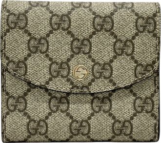 Gucci Brown Red Color Gg Supreme Wallet (Tri-Fold) (Pre-Owned)