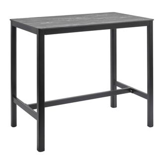 Netfurniture Richmond Marble Poseur Table Black with Paris Table Base - 119 X 69cm | Size: 119 X 69 cm