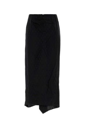 Isabel Marant Womens Black Stretch Silk Breen Skirt Exterior: Elastane Gonne