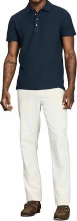 Billy Reid Pensacola Short Sleeve Polo In Carbon Blue