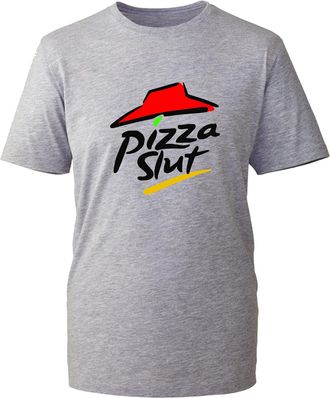 Generic Pizza Slut T-Shirt Funny Spoof Fast Food Pizza Lovers Foodie People Funny Unisex Gift Tee Top (H Grey, S)