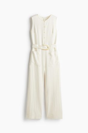H&M Jumpsuit mit G&uuml;rtel - White