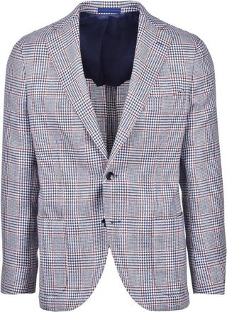 KB Napoli Jacket Wool Linen - Blue/Red