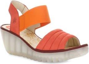 FLY London Yiko Platform Wedge Sandal in 003 Devil Red Cupido at Nordstrom Rack, Size 10-10.5Us / 41Eu