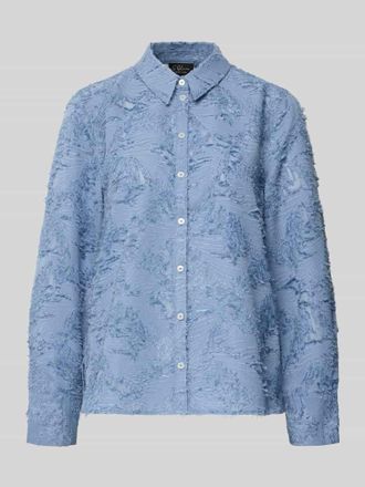 s.Oliver Black Label Loose Fit Hemdbluse in Semitransparenter-Optik in Rauchblau, Gr&ouml;&szlig;e 34