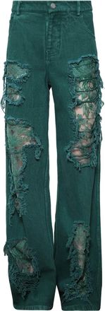 CHRISTOPHER ESBER Jeans Arboreal a gamba ampia - Verde
