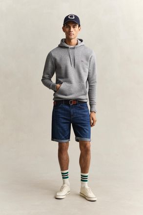 GANT Men Jean Shorts (34) MID BLUE WORN IN