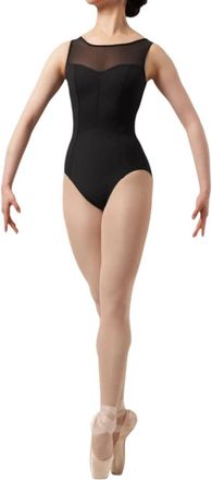 Bloch Mirella Chevron Mesh Back Leotard In Black