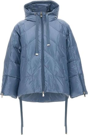 Elena Miro Jassen, Dames, Blauw, XL, Polyester, Hooded Puffer Jacket