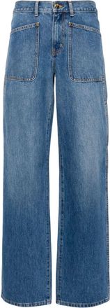 Tory Burch mid-rise wide-leg jeans - women - Cotton - 27 - Blue