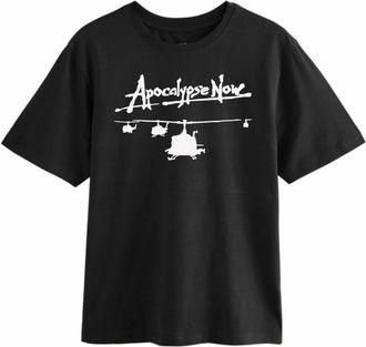Generic Apocalypse Ink Art Now Graphic T-Shirt, Famous Retro War Action Movie Fan Helicopter Artsy Shirt, Gift Unisex Tee Top (Black, XL)