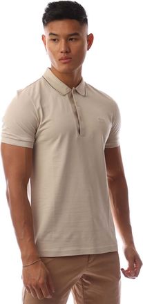 HUGO BOSS Mens Paule 4 Slim-Fit Polo Shirt in Beige Cotton - Size Medium