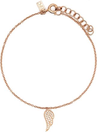 EF Collection 14kt rose gold Angel Wing diamond bracelet - women - 14kt Rose Gold/Diamond - One Size - Pink