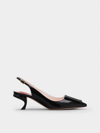 Roger Vivier Virgule Slingback Pumps in patent leather