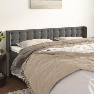 vidaXL Cabecero De Terciopelo Gris Oscuro 163x16x78/88 Cm Vidaxl